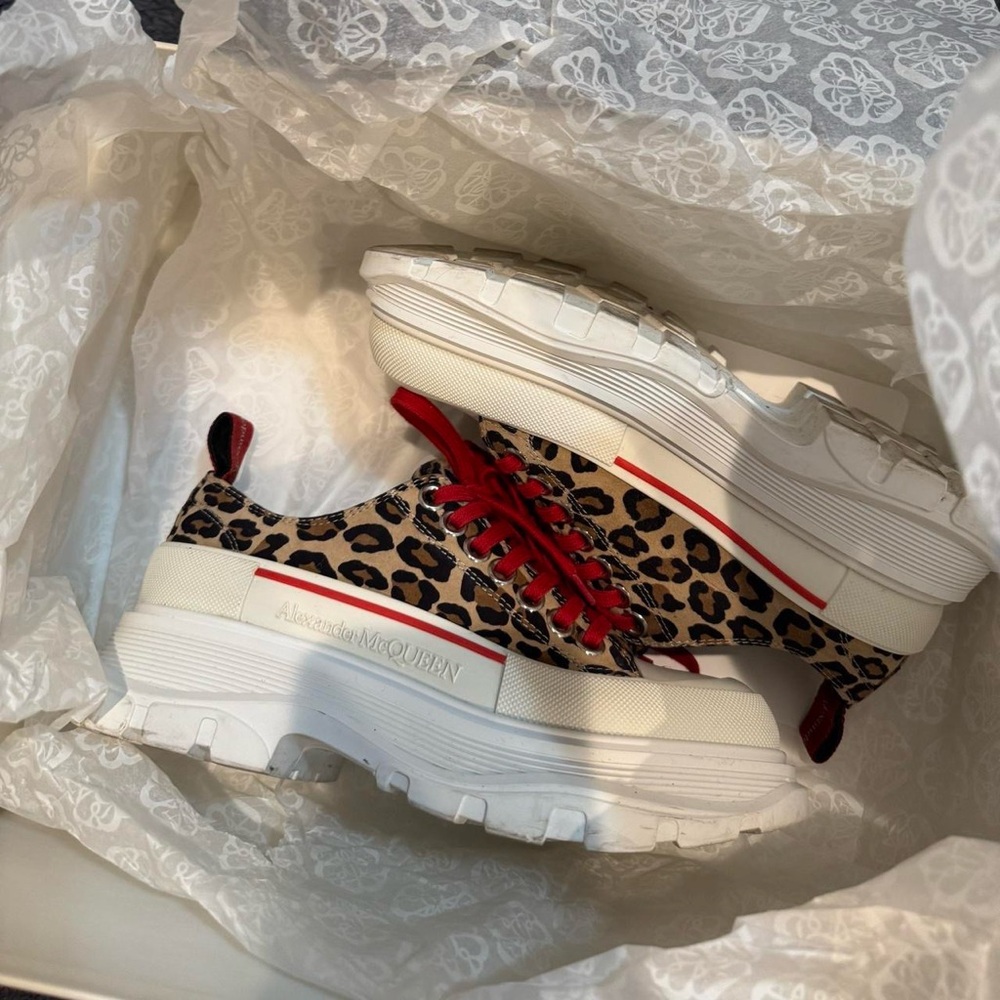 Alexander McQueen leopard print platform sneakers - image 3